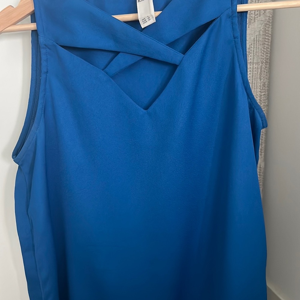 Navy blue cross styling top